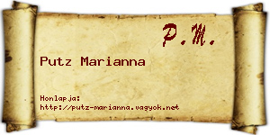 Putz Marianna névjegykártya